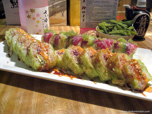 Sushi for dinner at Zushi Puzzle restaurant in San Francisco, California