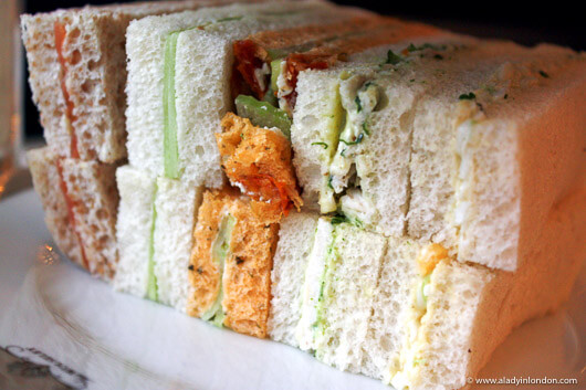 Finger sandwiches at afternoon tea at The Wolseley in London