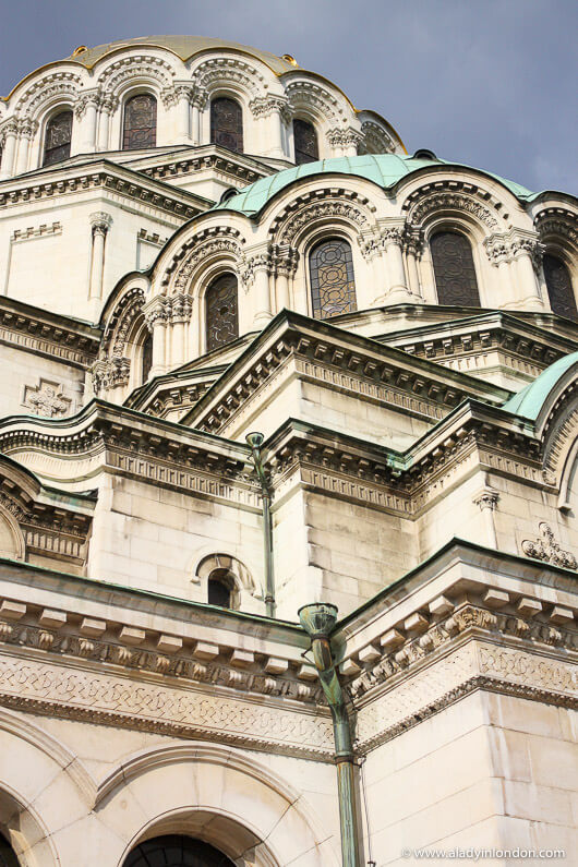 Detail of the exterior of the Alexander Nevsky Cathedral in Sofia