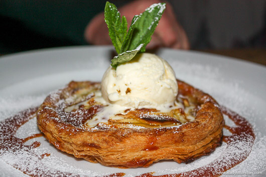 Apple tart for dessert at a West Sussex pub in England