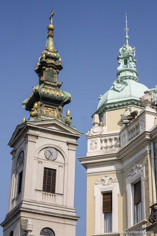 Church steeples in Belgrade, Serbia