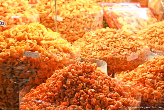 Dried shrimp for sale at the Ben Thanh Market in Ho Chi Minh City, Vietnam