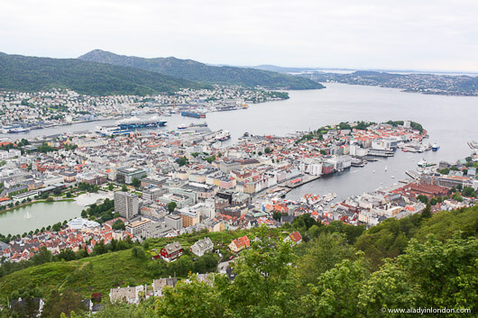 View of Bergen from the top of Floyen