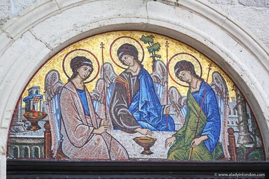 Mosaic on an Orthodox church in Budva