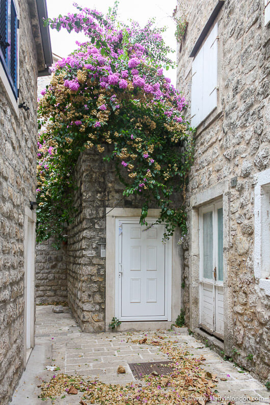 Street in the old town in Budva, Montenegro