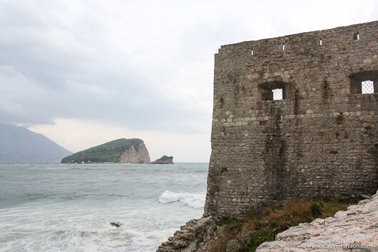 City walls and a sea view in Budva, Montenegro