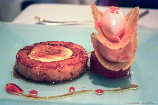 Caramelized pineapple at The Restaurant at The Capital in London
