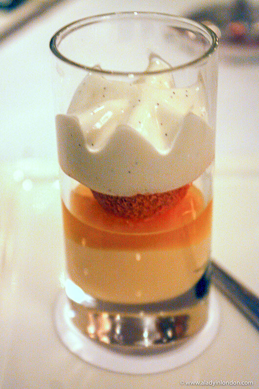Yuzu cream and mandarin jelly at The Restaurant at The Capital, London