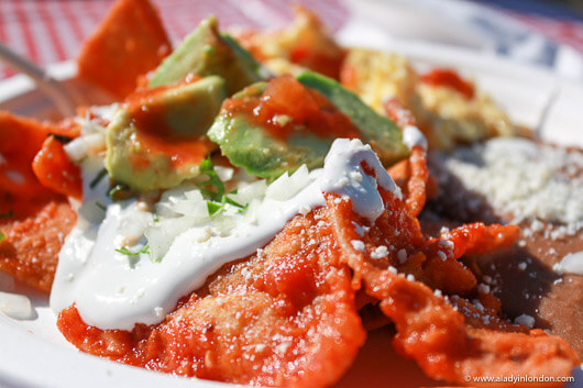 Chilaquiles from Primavera at the Ferry Plaza Farmers Market in San Francisco