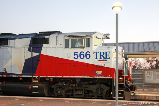 Trinity Railway Express Train to Dallas Airport