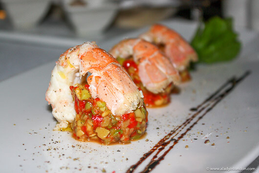 Scampi for dinner at Vapor Restaurant at Hotel Bellevue in Dubrovnik, Croatia