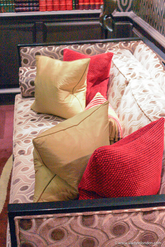 Sofa in an apartment at Flemings Hotel in Mayfair, London