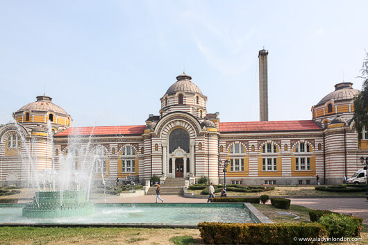 Building and fountain in Sofia