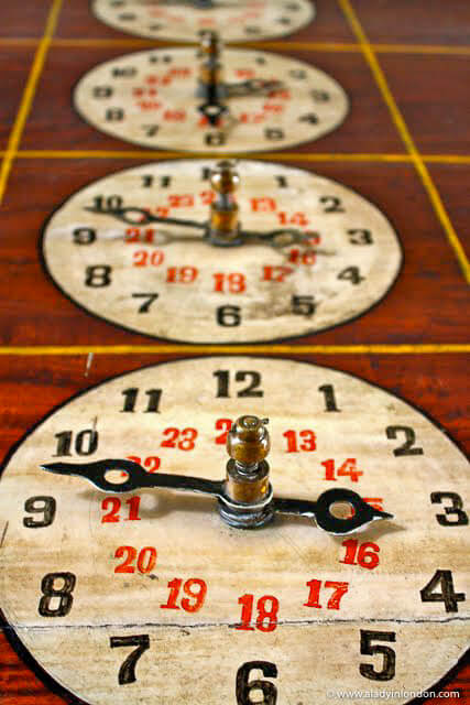 Clocks at Galle train station in Sri Lanka