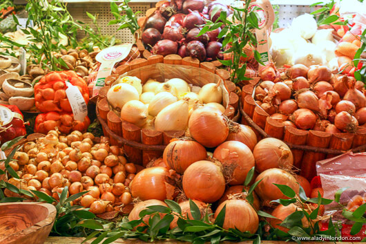Onions in Harrods Food Halls in London