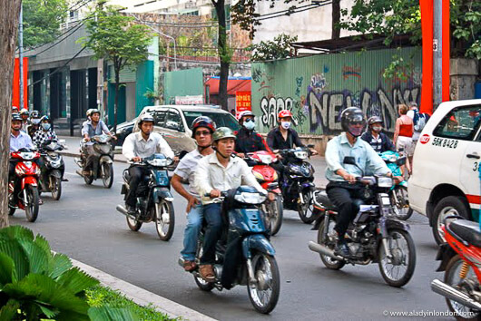 Ho Chi Minh City motorcycles in traffic