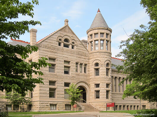 IU campus building in Bloomington, Indiana