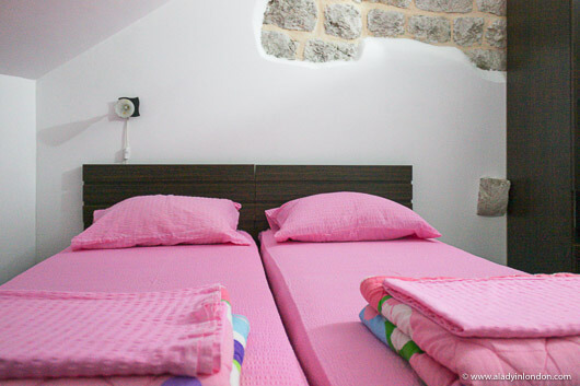 Beds in an apartment for 1 day in Kotor, Montenegro