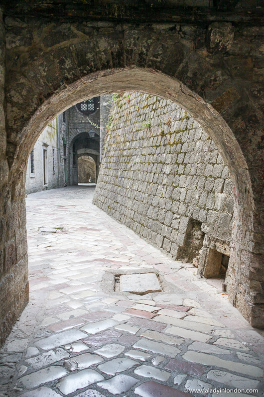 Street in the old town in Kotor, Montenegro