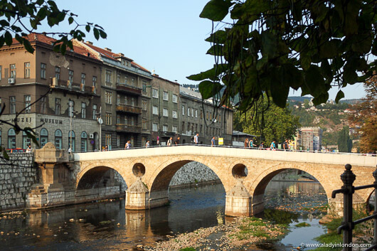 Latin Bridge in Sarajevo where World War I started in Bosnia