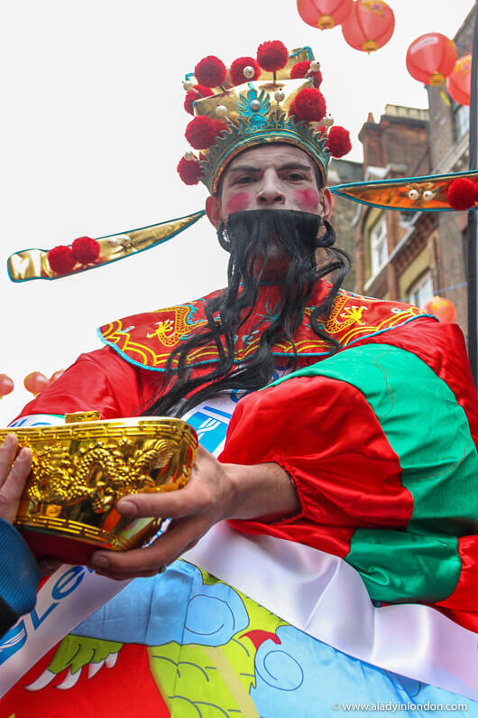 Money god in Chinatown for the Chinese New Year Parade in London