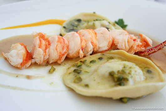 Lobster ravioli at Nautika Restaurant in Dubrovnik, Croatia