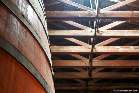 Wine barrel in a Maipo Valley winery in Chile