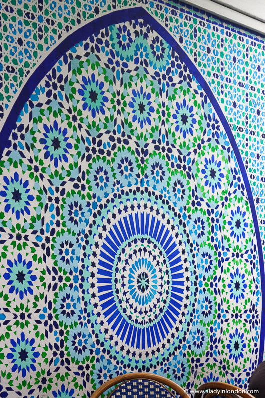 Mosaic tiles on the wall of the Mosquee de Paris in France