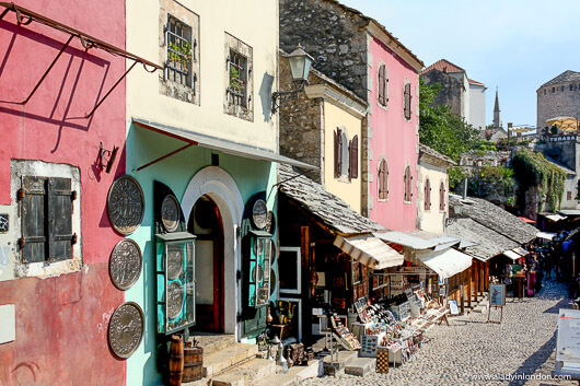 Souvenir shops in Mostar, Bosnia