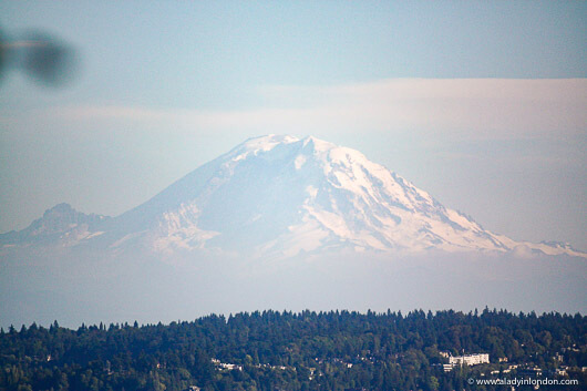 View of Mount Rainier from the Laurelhurst neighborhood in Seattle, Washington