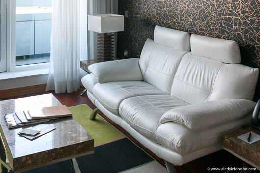Sofa at the Pestana Chelsea Bridge Hotel and Spa in Battersea, London