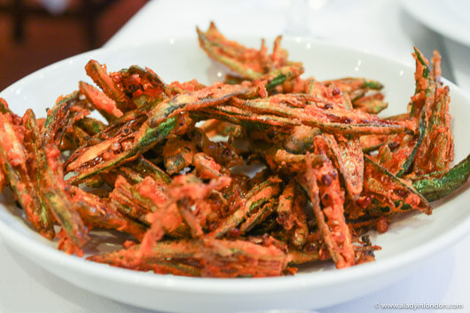 Okra at Quilon Restaurant in London