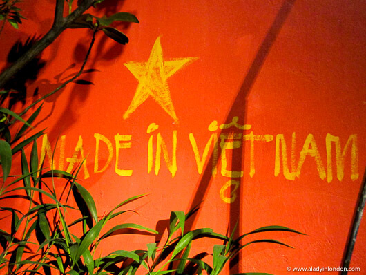 Sign at Cuc Gach Quan restaurant in Ho Chi Minh City