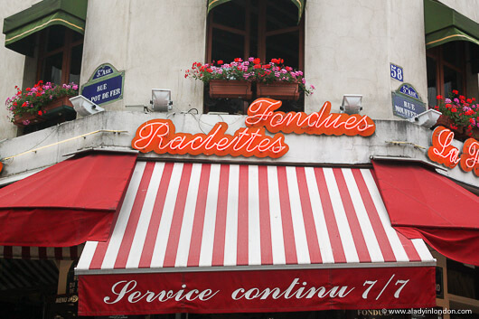 Restaurant on Rue Mouffetard in Paris, France