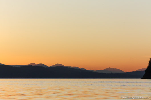 Sunset in the Gulf Islands in British Columbia, Canada