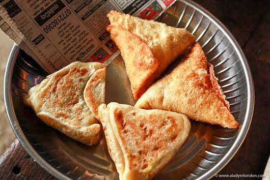 Samosas at the Hatton train station in Sri Lanka