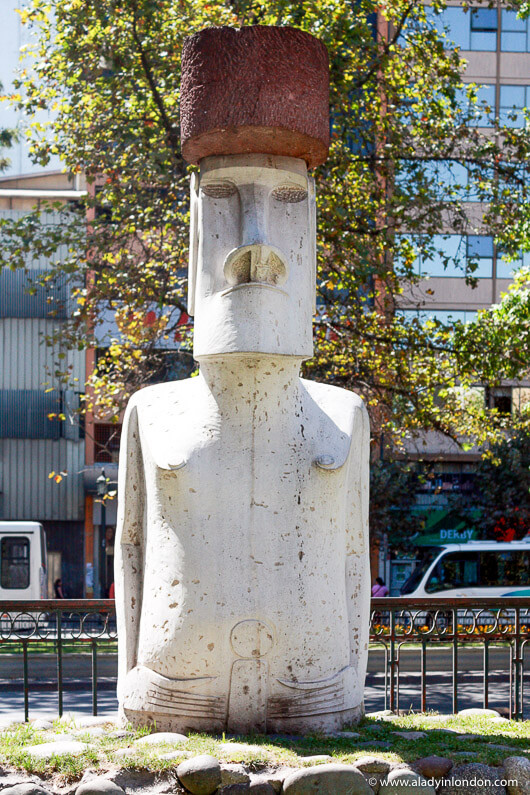Moai statue in Santiago, Chile