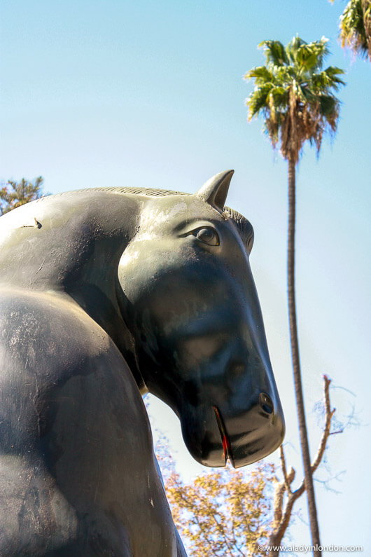 Horse sculpture outside of the Museo Nacional de Bellas Artes in Santiago, Chile