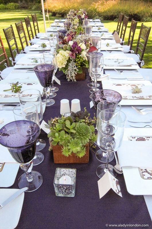 Table at a destination wedding in Washington