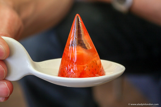 Strawberry jellies at the British Airways tent at Taste of London in Regent's Park