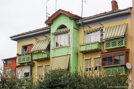 Colorful building in Tirana, Albania