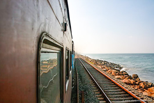 Train ride from Colombo to Galle in Sri Lanka