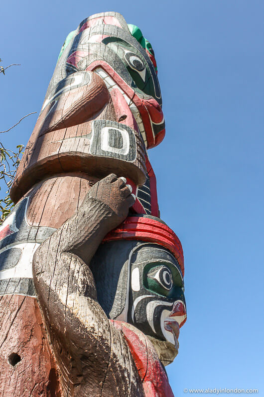 Totem pole in Victoria, BC, Canada