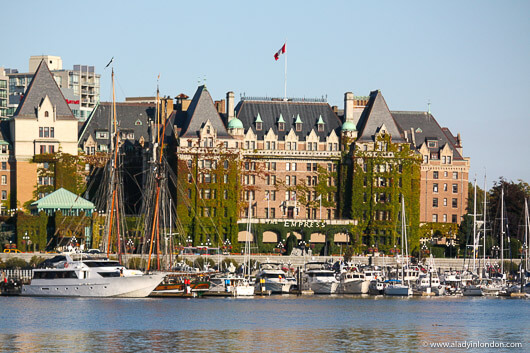 Victoria waterfront with the Fairmont Empress Hotel in Canada