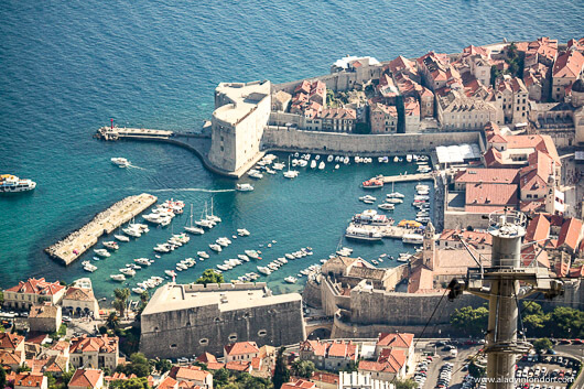View of Dubrovnik harbor from above
