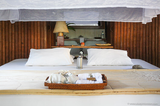 Bungalow at an Amazon jungle lodge in Tambopata in the Amazon in Peru