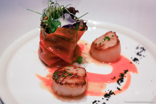 Scallops at Ametsa restaurant in London