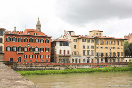 Buildings on the Arno river in Florence, Italy