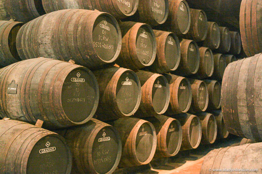 Wine barrels in Vila Nova de Gaia, Portugal