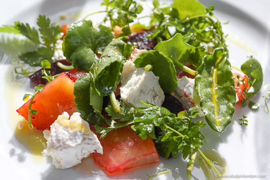 Salad at a restaurant in London, England